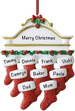 Personalized Christmas Ornaments Family Of 5 – Polyresin Red Stockings Family Ornament – Unique Family Christmas Ornaments 2022 – Gifts For Mom, Dad, Kids, Grandma, Grandpa – Durable Family Décor -Department 56 Shop 513hZ7a3fL. AC