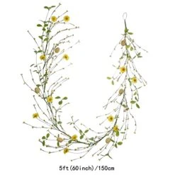 DIYFLORU Easter Garland,5 FT Long Artificial Easter Egg Garland Mixed Berry And Flower Garland Spring Garland For Easter Spring Decorations(Yellow) 8 DIYFLORU Easter Garland,5 FT Long Artificial Easter Egg Garland Mixed Berry And Flower Garland Spring Garland For Easter Spring Decorations(Yellow) -Department 56 Shop 5145powCuAL
