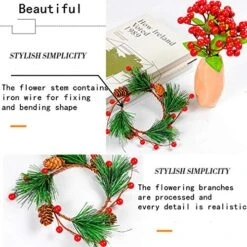 6pcs Christmas Candle Wreaths Rings, Red Berry Pine Wreath With Pine Cones For Pillar Candle Rustic Wedding Centerpiece And Christmas Holiday Table Decoration 7 6pcs Christmas Candle Wreaths Rings, Red Berry Pine Wreath With Pine Cones For Pillar Candle Rustic Wedding Centerpiece And Christmas Holiday Table Decoration -Department 56 Shop 514iLNMlX8L