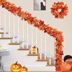 3 Pack Fall Decor For Home Fall Leaves Garland Thanksgiving Decorations Indoor Outdoor 5.8Ft/Piece Artificial Maple Leaf Garland For Autumn Harvest Halloween Party Thanksgiving Door Decor (Red) 15 3 Pack Fall Decor For Home Fall Leaves Garland Thanksgiving Decorations Indoor Outdoor 5.8Ft/Piece Artificial Maple Leaf Garland For Autumn Harvest Halloween Party Thanksgiving Door Decor (Red) -Department 56 Shop 514pAHfq2yL 1