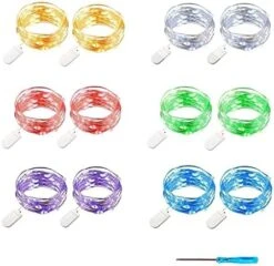 32 Pcs 10ft 30 LED Fairy Lights Battery Operated Waterproof Copper Wire Mini String Lights Firefly Starry Moon Lights For Jars DIY Gifts Wedding Party Bedroom Patio Decorations Christmas(Warm White) -Department 56 Shop 514rDse9aeL. AC