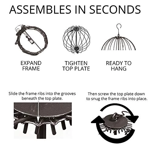 8" LED Fairy Light Ball – Indoor/Outdoor Fairy Lights Decoration With Fairy Mini Lights, Sphere Light Fold Flat Metal Frame (Blue Lights/Blue Frame) 5 8" LED Fairy Light Ball – Indoor/Outdoor Fairy Lights Decoration With Fairy Mini Lights, Sphere Light Fold Flat Metal Frame (Blue Lights/Blue Frame) - Image 5