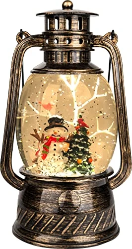 Christmas Musical Snow Globe Lantern Spinning Water Glittering Snowman With Holiday Tree Scene, Battery & USB Powered Light For Home Decoration 1 Christmas Musical Snow Globe Lantern Spinning Water Glittering Snowman With Holiday Tree Scene, Battery & USB Powered Light For Home Decoration