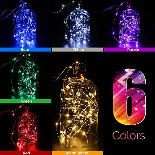 LYHOPE Battery Fairy Lights, 12 Pack 7.2ft Battery Operated String Lights 20 LED Ultra Thin Copper Wire Mini Fairy Lights For DIY Home,Vase,Jar,Xmas,Easter,Holiday,Party Decoration(Six Color) 2 LYHOPE Battery Fairy Lights, 12 Pack 7.2ft Battery Operated String Lights 20 LED Ultra Thin Copper Wire Mini Fairy Lights For DIY Home,Vase,Jar,Xmas,Easter,Holiday,Party Decoration(Six Color) - Image 2