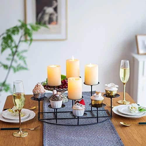 Sziqiqi Candelabra Candle Holders For Pillar Candle Fireplace Matte Black Pillar Candle Holder With 9 Candle Stands Metal Candleholders For Christmas Halloween Mantel Floor Table Centerpiece 1 Sziqiqi Candelabra Candle Holders For Pillar Candle Fireplace Matte Black Pillar Candle Holder With 9 Candle Stands Metal Candleholders For Christmas Halloween Mantel Floor Table Centerpiece