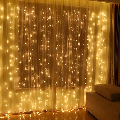 LIIDA 300 Curtain Lights Window Twinkle Lights 9.8 X 9.8ft Icicle String Lights With 8 Modes For Holiday Party Background Wall Wedding Decorations (Warm White) 1 LIIDA 300 Curtain Lights Window Twinkle Lights 9.8 X 9.8ft Icicle String Lights With 8 Modes For Holiday Party Background Wall Wedding Decorations (Warm White)