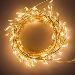Twinkle Club 200LED 20FT Indoor String Lights Firecracker Lights, Waterproof, Plug In String Lights For Christmas Wedding Party Bedroom, Warm White