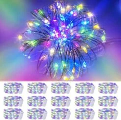 15 Packs 20 Led Purple Fairy Lights Battery Operated 6.6ft Silver String Lights Waterproof Firefly Starry Light For DIY Table Centerpieces Wedding Halloween Christmas Party Decor -Department 56 Shop 515nLJB1VL. AC