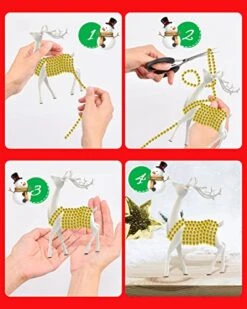 ABONDEVER 60.5FT Christmas Tree Beads Garland Decor Artificial Plastic Pearls Beads Roll For St. Patrick's Day Carnival Xmas Tree Party Wedding Decoration Supplies(Gold) -Department 56 Shop 515wl8oUdXL