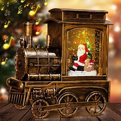 Musical Lighted Christmas Train Snow Globe Lantern Decor, Santa Claus Bear 8 Songs Timer USB Or Battery Operated Xmas Water Lantern Glitter Snow Globe Christmas Decoration Home Indoor Birthday Gift 6 Musical Lighted Christmas Train Snow Globe Lantern Decor, Santa Claus Bear 8 Songs Timer USB Or Battery Operated Xmas Water Lantern Glitter Snow Globe Christmas Decoration Home Indoor Birthday Gift - Image 6