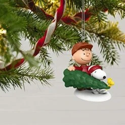 Hallmark Keepsake Christmas Ornament 2020, The Peanuts Gang Charlie Brown, Snoopy And Woodstock The Perfect Tree (1999QXI2791) -Department 56 Shop 516J762XobL