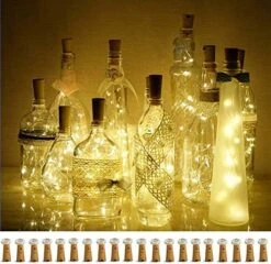 Decorman Wine Bottle Cork Lights, 20 Pack 20 LED Warm White Cork Shape Silver Copper Wire LED Starry Fairy Mini String Lights For DIY/Decor/Party/Wedding/Christmas/Halloween 17 Decorman Wine Bottle Cork Lights, 20 Pack 20 LED Warm White Cork Shape Silver Copper Wire LED Starry Fairy Mini String Lights For DIY/Decor/Party/Wedding/Christmas/Halloween -Department 56 Shop 516KlDJM6JL. AC
