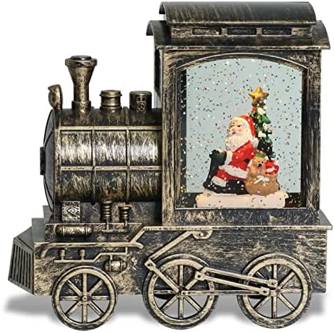 Eldnacele Lighted Musical Christmas Train Snow Globe Lantern With Santa, Battery Operated Water Glittering Lantern With Music And 6H Timer Christmas Table Centerpiece Decoration And Gift 7 Eldnacele Lighted Musical Christmas Train Snow Globe Lantern With Santa, Battery Operated Water Glittering Lantern With Music And 6H Timer Christmas Table Centerpiece Decoration And Gift - Image 7