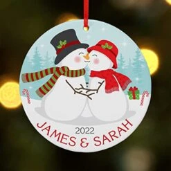 Let's Make Memories Personalized Couples First Christmas Round Ornament - Snowmen - Holiday Decor -Department 56 Shop 516Pk9WWV5L