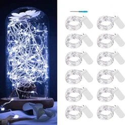 32 Pcs 10ft 30 LED Fairy Lights Battery Operated Waterproof Copper Wire Mini String Lights Firefly Starry Moon Lights For Jars DIY Gifts Wedding Party Bedroom Patio Decorations Christmas(Warm White) -Department 56 Shop 516c qLreBL. AC