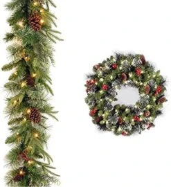 National Tree Company Pre-Lit 'Feel Real' Artificial Christmas Garland, Green, Colonial Fir, White Lights, Decorated With Pine Cones, Plug In, Christmas Collection, 9 Feet 9 National Tree Company Pre-Lit 'Feel Real' Artificial Christmas Garland, Green, Colonial Fir, White Lights, Decorated With Pine Cones, Plug In, Christmas Collection, 9 Feet -Department 56 Shop 516nijbGcDL. AC