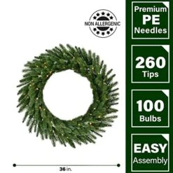 Fraser Hill Farm 36-in. Green Fir Wreath Warm White LED Lights | Battery Operated | Festive Christmas Holiday Decorations | Indoor Hanging Decor For Doors, Fireplace Mantels | FFGF036WR-5GR 17 Fraser Hill Farm 36-in. Green Fir Wreath Warm White LED Lights | Battery Operated | Festive Christmas Holiday Decorations | Indoor Hanging Decor For Doors, Fireplace Mantels | FFGF036WR-5GR -Department 56 Shop 516pny5XMLL