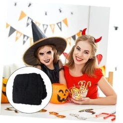 Ibasenice House Ornaments Halloween Spooky Cloth Halloween Window Black Creepy Cloth Halloween Black Gauze Halloween Accessories Home Decorations Window Trim Household 2pcs -Department 56 Shop 516qetFgChL