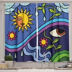 Ambesonne Christmas Long, Evergreen Fir Branches Red Ripe Holly Berries Blurred Backdrop Garland, Two Panels Drapes With Rod Pocket Room Decor, 55" X 45", Brown Green -Department 56 Shop 5173WGXjKL. AC