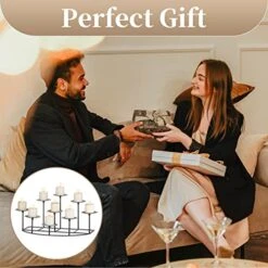 Sziqiqi Candelabra Candle Holders For Pillar Candle Fireplace Matte Black Pillar Candle Holder With 9 Candle Stands Metal Candleholders For Christmas Halloween Mantel Floor Table Centerpiece 11 Sziqiqi Candelabra Candle Holders For Pillar Candle Fireplace Matte Black Pillar Candle Holder With 9 Candle Stands Metal Candleholders For Christmas Halloween Mantel Floor Table Centerpiece -Department 56 Shop 517B5JkDSVL