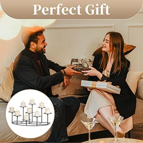 Sziqiqi Candelabra Candle Holders For Pillar Candle Fireplace Matte Black Pillar Candle Holder With 9 Candle Stands Metal Candleholders For Christmas Halloween Mantel Floor Table Centerpiece 5 Sziqiqi Candelabra Candle Holders For Pillar Candle Fireplace Matte Black Pillar Candle Holder With 9 Candle Stands Metal Candleholders For Christmas Halloween Mantel Floor Table Centerpiece - Image 5