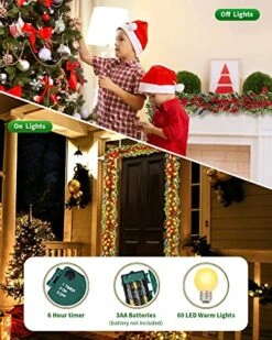 DDHS Christmas Garland,9FT Artificial Garland Christmas Decorations With 60 LED Lights Red Berry For Mantle Fireplace, Indoor, Outdoor, Green Pre Lit Christmas Collection Decor-Warm 9 DDHS Christmas Garland,9FT Artificial Garland Christmas Decorations With 60 LED Lights Red Berry For Mantle Fireplace, Indoor, Outdoor, Green Pre Lit Christmas Collection Decor-Warm -Department 56 Shop 517BM2K70QL
