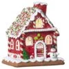 One Holiday Way 7-Inch Light Up Red Faux Gingerbread House W/Peppermint Candy, Sprinkles - Decorative LED Lighted Xmas Home Decor Figurine - Christmas Village Decoration For Mantel, Tabletop, Desk -Department 56 Shop 517GosMm65L
