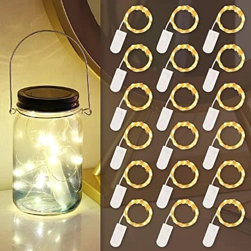 ZSJWL 18 Pack Fairy Lights Battery Operated,7Ft 20 Led Mini Battery String Lights, Waterproof Copper Wire Lights For Wedding Party Bedroom Christmas Decoration, Warm White 6 ZSJWL 18 Pack Fairy Lights Battery Operated,7Ft 20 Led Mini Battery String Lights, Waterproof Copper Wire Lights For Wedding Party Bedroom Christmas Decoration, Warm White - Image 6