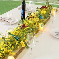 6FT Artificial Daisy Garland, Fake Flowers Eucalyptus Greenery And Mixed Flowers Vines With Butterflies And Light String, Spring/Summer Front Door Garland For Wedding Home Wall Indoor Front Door Decor 11 6FT Artificial Daisy Garland, Fake Flowers Eucalyptus Greenery And Mixed Flowers Vines With Butterflies And Light String, Spring/Summer Front Door Garland For Wedding Home Wall Indoor Front Door Decor -Department 56 Shop 517a9TKmu5L