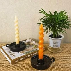 Kendiis Candle Holder Ceramic Candlestick Holder, Set Of 2, Candlelight Stand For Spell Candles, Taper Candles, And Incense, Halloween Christmas Room Decoration Display (Blue) -Department 56 Shop 517oEi8WNsL. AC