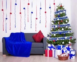 Christmas Tree Royal Blue Frost Tip Tinsel Garland Blue Silver Metallic Streamers Celebrate A Holiday Hanukkah Party Ceiling Hanging Decorations Indoor And Outdoor Disco Party Supplies -Department 56 Shop 518fSJW3CZL