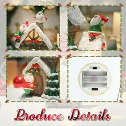 Christmas Winter Village House Scene With Christmas Gnome- Resin Figurine With LED Light Festive Holiday Decor For Home Table Bar Bookshelf Fireplace Christmas Resin Decor -Department 56 Shop 518hhWEFW6L