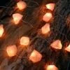 Genuine Rose Quartz Crystal Decorative String Lights Raw Stone Color Changing 8.5ft 20 LEDs USB Plug In Battery Operated With Remote For Bedroom Chakra Décor Nature Ornaments Nightlight Wedding Décor