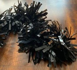 TCDesignerProducts Black Vinyl Indoor & Outdoor Holiday Tinsel Twist Shiny Garland Decoration - 4" X 25' Roll -Department 56 Shop 518oLOE1KfL