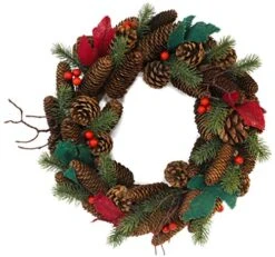 Premier® Premier 45cm Natural Autumn Wreath With Cones - Home Decoration - Wreaths & Garlands