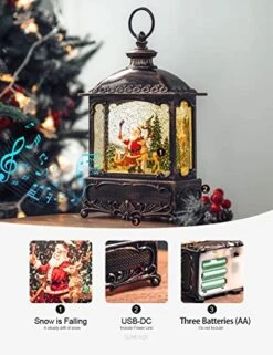 Musical Christmas Snow Globe, Santa Claus Reindeer Christmas Tree Scene Decorations With Timer Swirling Singing Water Glittering Water Lantern, USB/Battery 7 Musical Christmas Snow Globe, Santa Claus Reindeer Christmas Tree Scene Decorations With Timer Swirling Singing Water Glittering Water Lantern, USB/Battery -Department 56 Shop 518wwfOR3vL