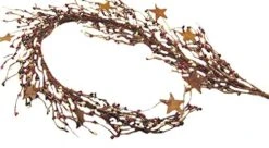 CWI Gifts Country Mix 40" Pip Berry & Star Garland, W/Flat Stars