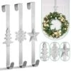 Whaline 3Pccs Christmas Wreath Hanger Over The Door Metal Wreath Hook Star Christmas Tree Snowflake Hook For Xmas Party Decor Door Wall Home Office, Silver, 15in -Department 56 Shop 519M8aa6WRL