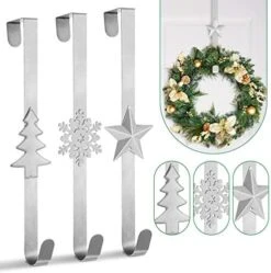 Whaline 3Pccs Christmas Wreath Hanger Over The Door Metal Wreath Hook Star Christmas Tree Snowflake Hook For Xmas Party Decor Door Wall Home Office, Silver, 15in 11 Whaline 3Pccs Christmas Wreath Hanger Over The Door Metal Wreath Hook Star Christmas Tree Snowflake Hook For Xmas Party Decor Door Wall Home Office, Silver, 15in -Department 56 Shop 519M8aa6WRL. AC