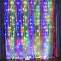 Fiee Fairy Curtain Lights,304 LED 9.8ftX9.8ft 30V 8Modes Safety Window Lights With Memory For Home Wedding Christmas Party Family Patio Lawn Garden Bedroom Outdoor Indoor Wall Decorations(Cool White) -Department 56 Shop 519T0RdgHTL. AC