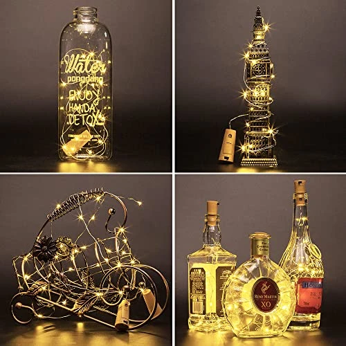 Wine Bottle Cork Lights 15Pack 10 LED/ 40 Inches Battery Operated Cork Shape Copper Wire Colorful Fairy Mini String Lights For Party Christmas Halloween Wedding Decoration (Warm White) 2 Wine Bottle Cork Lights 15Pack 10 LED/ 40 Inches Battery Operated Cork Shape Copper Wire Colorful Fairy Mini String Lights For Party Christmas Halloween Wedding Decoration (Warm White) - Image 2