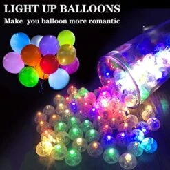 K.E.J. 100pcs Led Balloon Light Multicolor Tiny Led Lights Waterproof Mini Round Balls Lights Flash Ball Lamp For Balloon Easter Eggs Birthday Party Wedding Halloween Christmas Decoration (Color-New) -Department 56 Shop 519oM1vmA5L