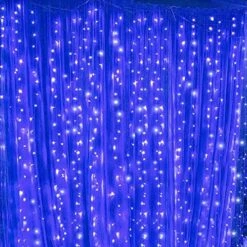 Twinkle Star 300 LED Window Curtain String Light Wedding Party Home Garden Bedroom Outdoor Indoor Wall Decorations, Warm White -Department 56 Shop 51A3cztMPdL. AC