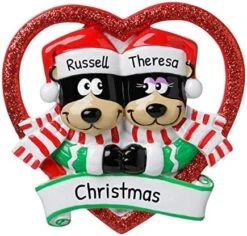 Personalized Christmas Ornaments For Couples - Couples Ornament 2022 - Bear Couple Ornaments For Christmas Tree Kissing Under The Mistletoe Ornaments For Couples - Free Customization -Department 56 Shop 51AAnbfb9NL. AC