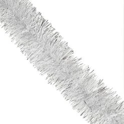 CareCheer 25 Feet Christmas Tree Tinsel Garland Metallic Twist Garland Sparkly Foil Streamer For Mardi Gras Parade Floats Christmas New Year Wedding Birthday, 4" X 25' (White) -Department 56 Shop 51ATOWkZi1L. AC