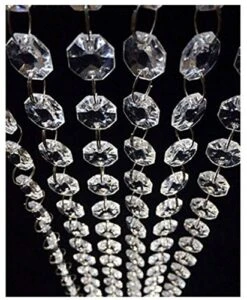 WAZHRMGHG 99FT Clear Acrylic Crystal Garland Strands, Hanging Chandelier Bead Chain,Hanging Ornament String Decorations For Manzanita Centerpiece,Christmas Tree,Wedding, Party,Celebration (99FT(30M))