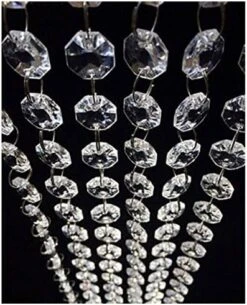 WAZHRMGHG 99FT Clear Acrylic Crystal Garland Strands, Hanging Chandelier Bead Chain,Hanging Ornament String Decorations For Manzanita Centerpiece,Christmas Tree,Wedding, Party,Celebration (99FT(30M)) -Department 56 Shop 51AZA2fnrWL. AC