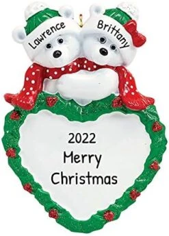 Personalized Christmas Ornaments For Couples - Couples Ornament 2022 - Bear Couple Ornaments For Christmas Tree Kissing Under The Mistletoe Ornaments For Couples - Free Customization -Department 56 Shop 51AZyi5KaKL. AC