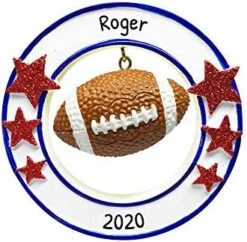 Personalized Football Ornament - Sports Ornaments For Christmas Tree, NCAA Football Ornaments, Football Christmas Ornament, Football Coach Gifts - Football Banner - Free Customization -Department 56 Shop 51B4FILZXxL. AC