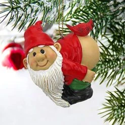 Christmas Ornament - Garden Gnomes Figurine - Loonie Moonie Gnome - Naughty Gnomes - Mooning Gnomes Statues -Department 56 Shop 51BJNaLXamL